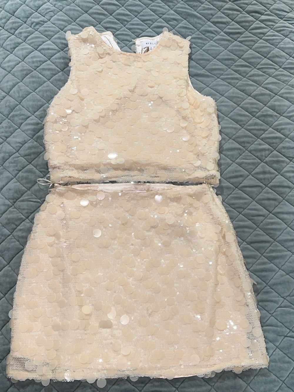 MABLE Cream Sequin Two-Piece Party Dress💕